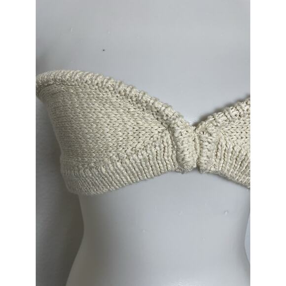 Ruve Top Bra Pullover Knit Stretch Halter Vija Tan FLAW - Picture 2 of 9